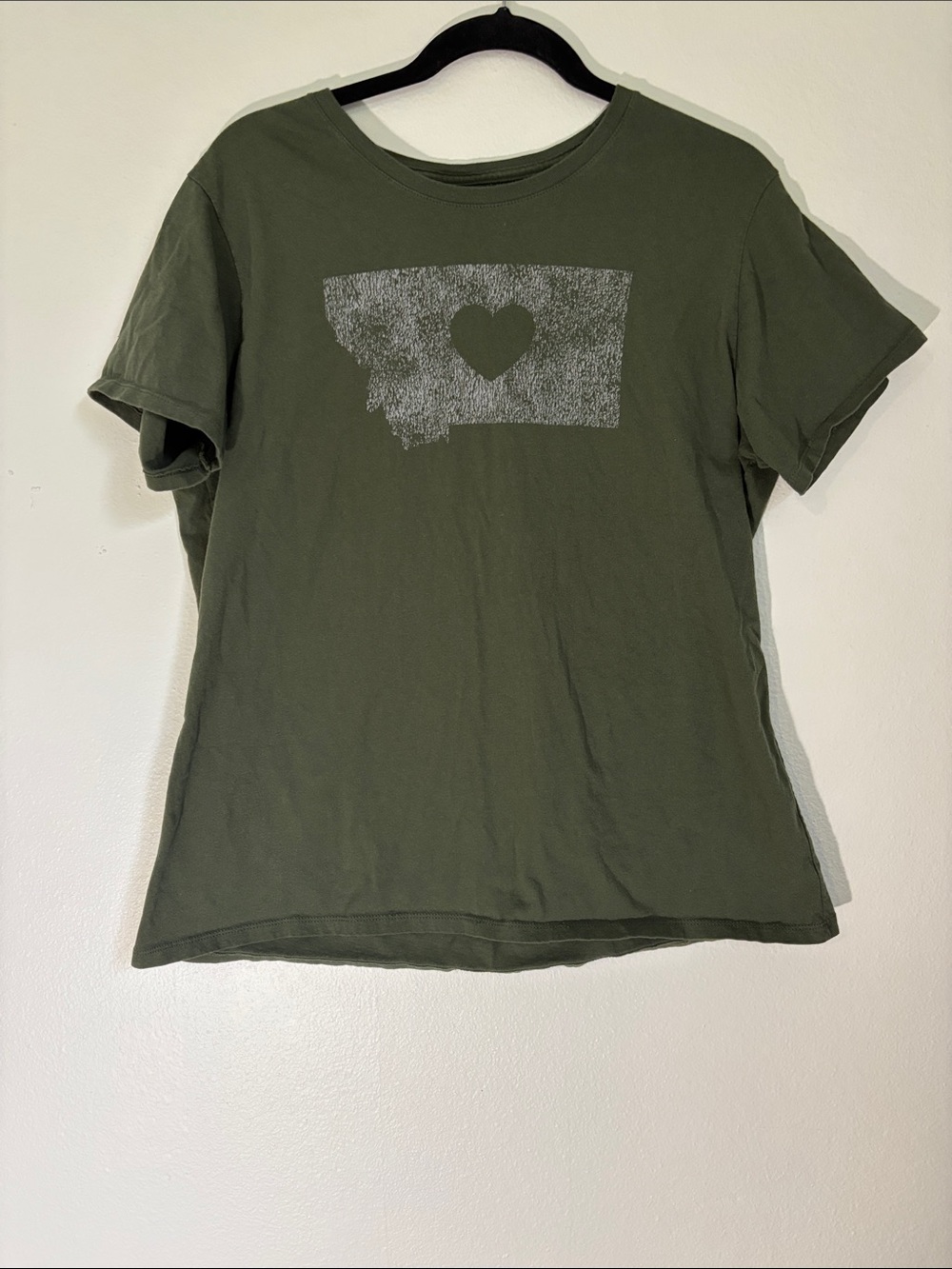 Olive Green Heart State Graphic Tee
